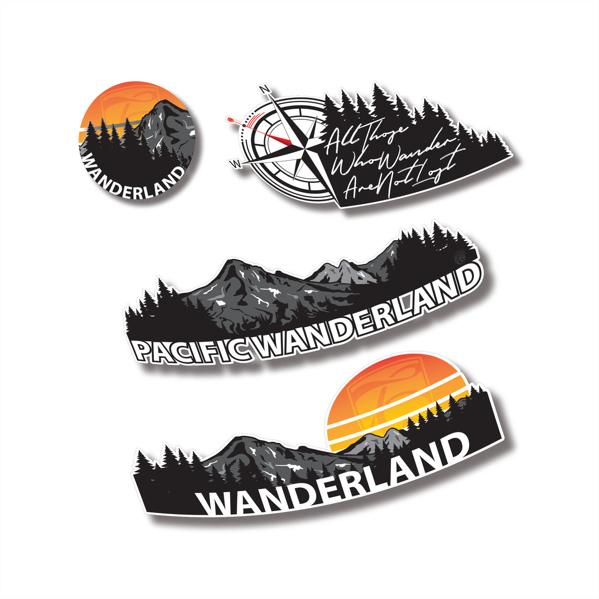 Universal DIY Tailored Auto Styling Pacific Wanderland Sticker Pack for Computers 
